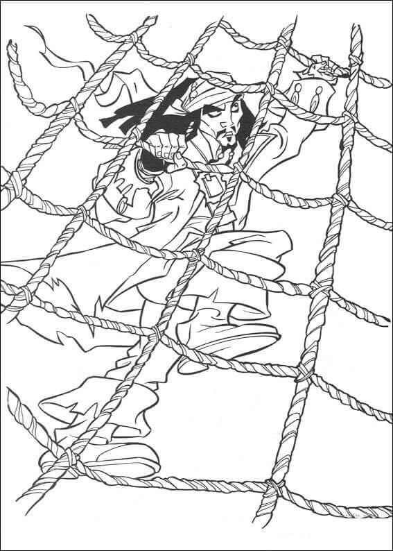 Coloriage Jack Is Climbing Pirates Of The Caribbean