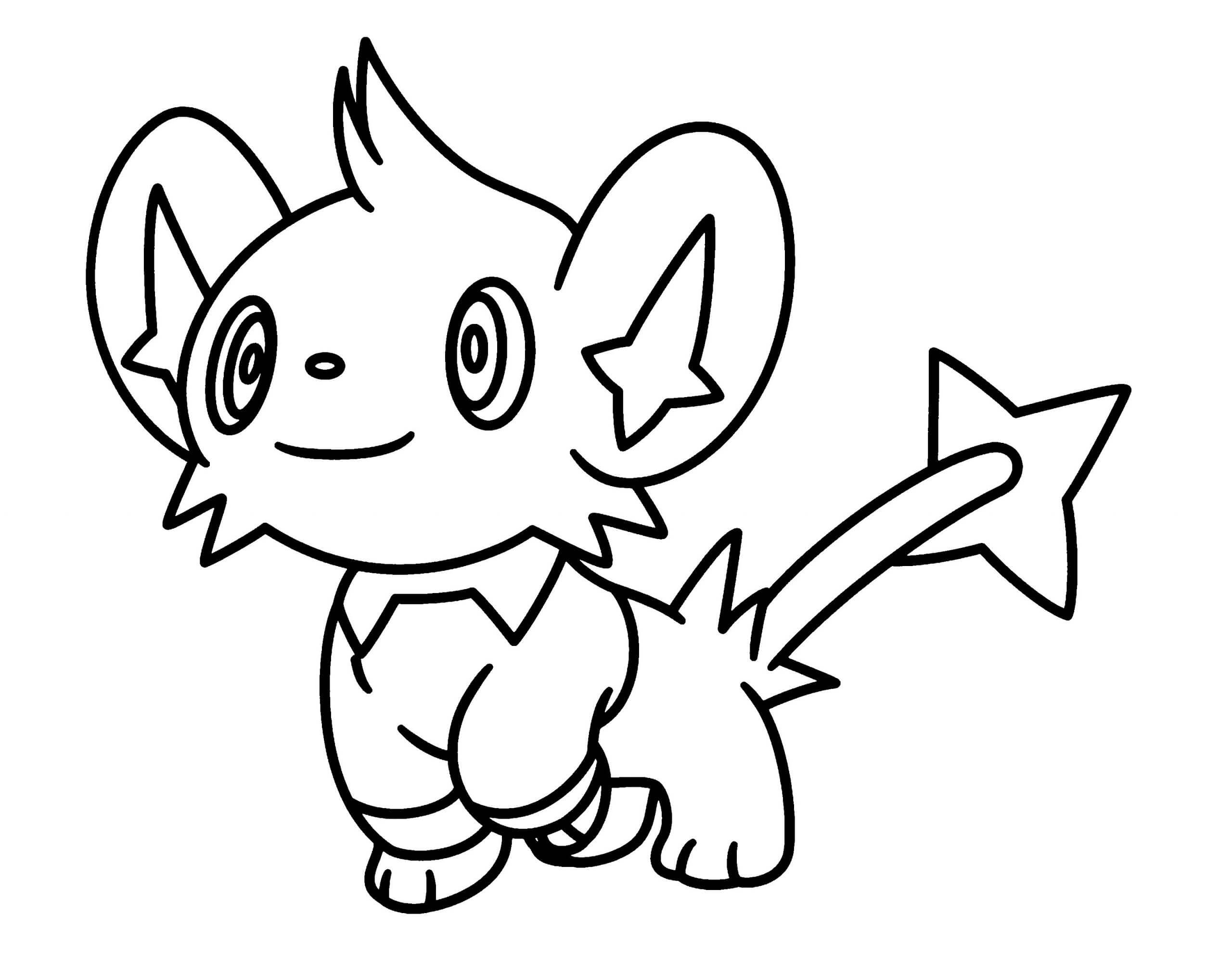 Shinx Souriant coloring page