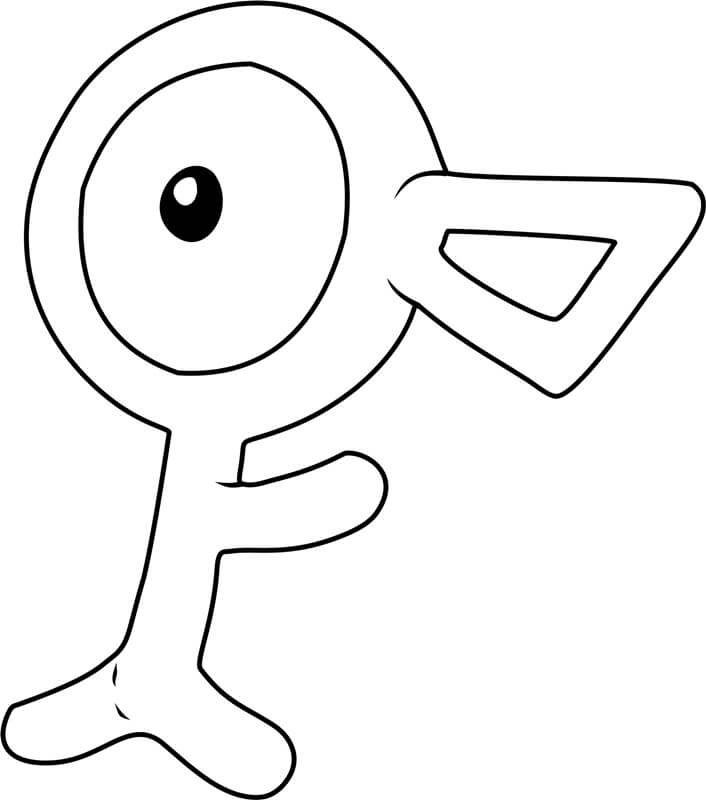 Unown Pokemon coloring page
