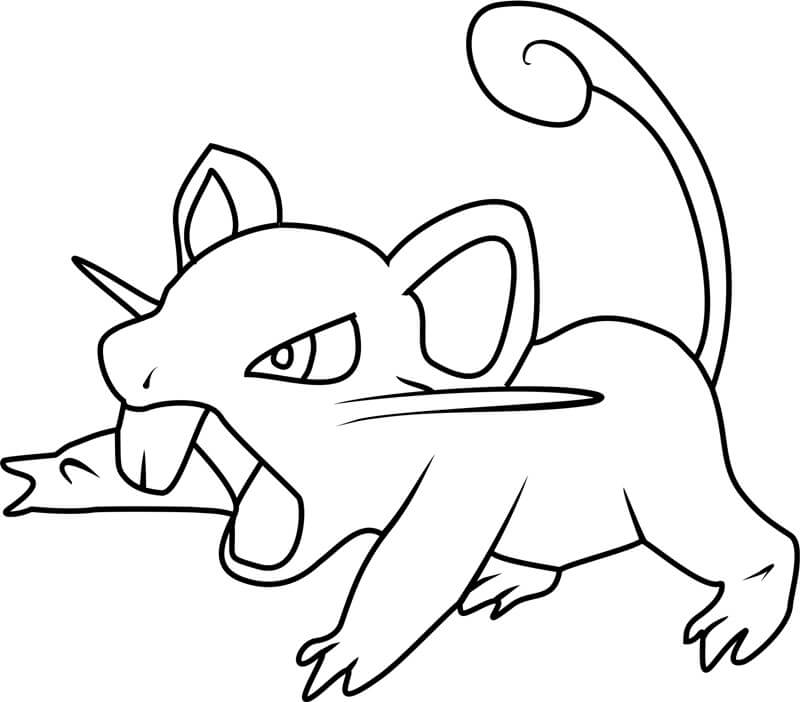 Coloriage Angry Rattata