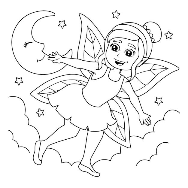 Adorable Fée coloring page
