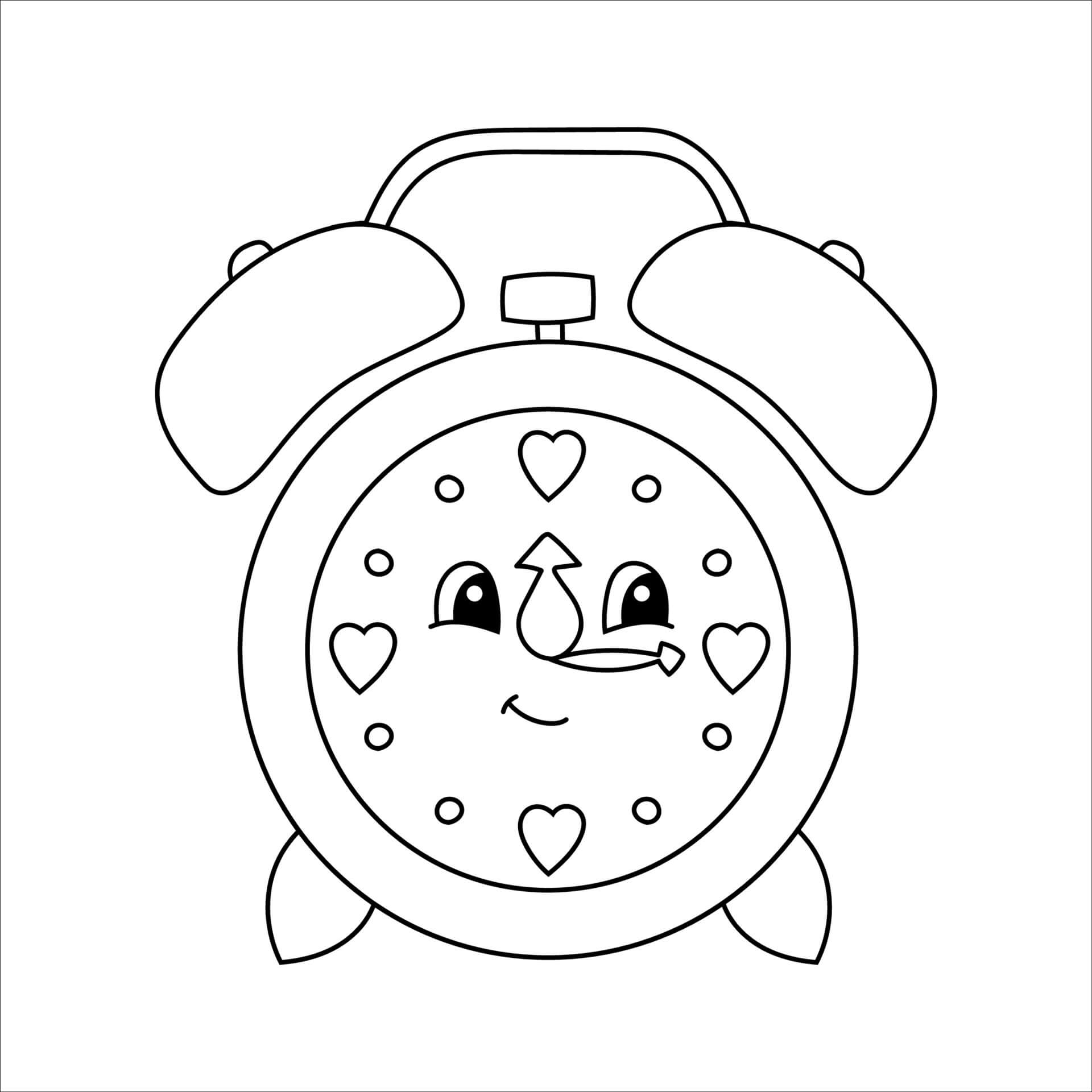 Adorable Horloge coloring page