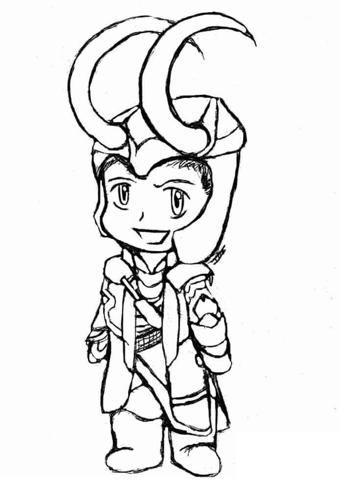 Adorable Loki coloring page