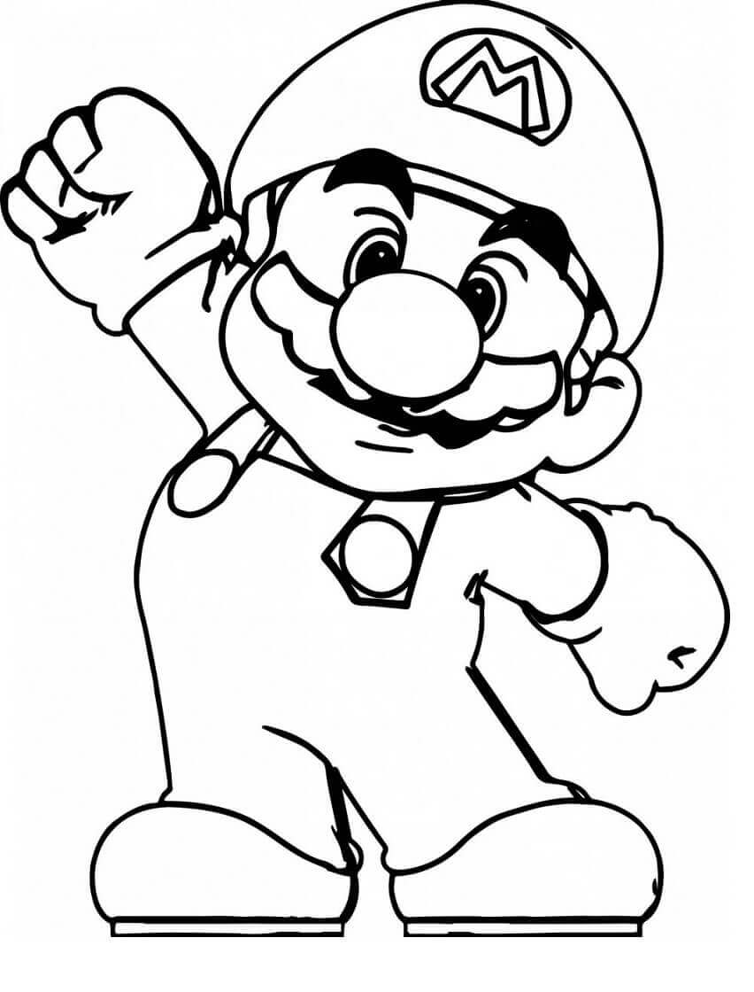Adorable Mario coloring page