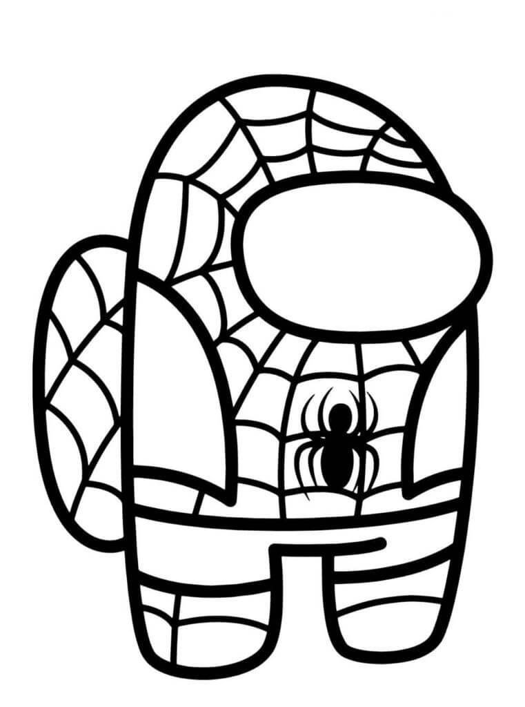 Coloriage Among Us Spider Man