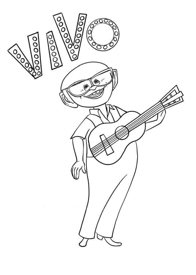 Andrés Joue de la Guitare coloring page
