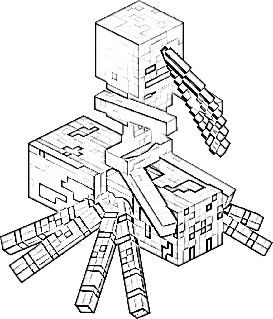 Araignée Chevauchée de Minecraft coloring page