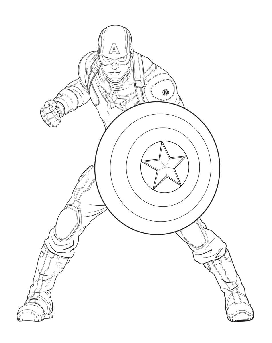 Coloriage Avengers Captain America