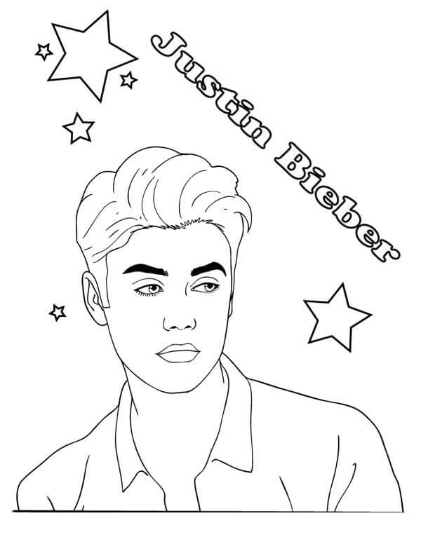 Beau Justin Bieber coloring page