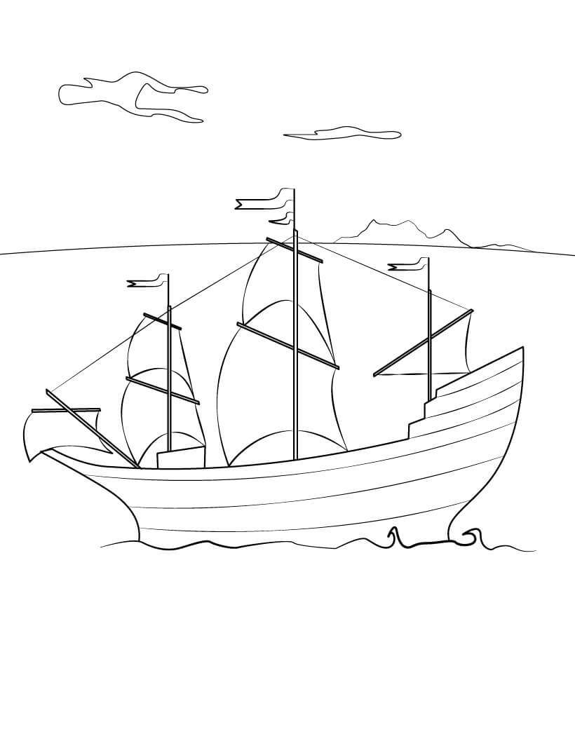 Beau Navire coloring page