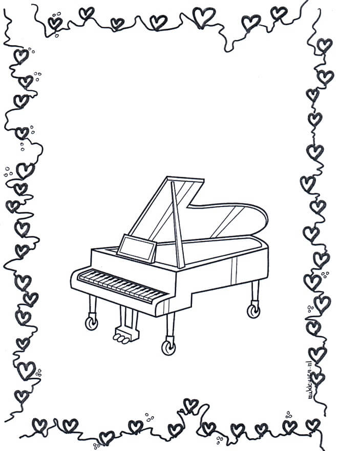 Beau Piano coloring page