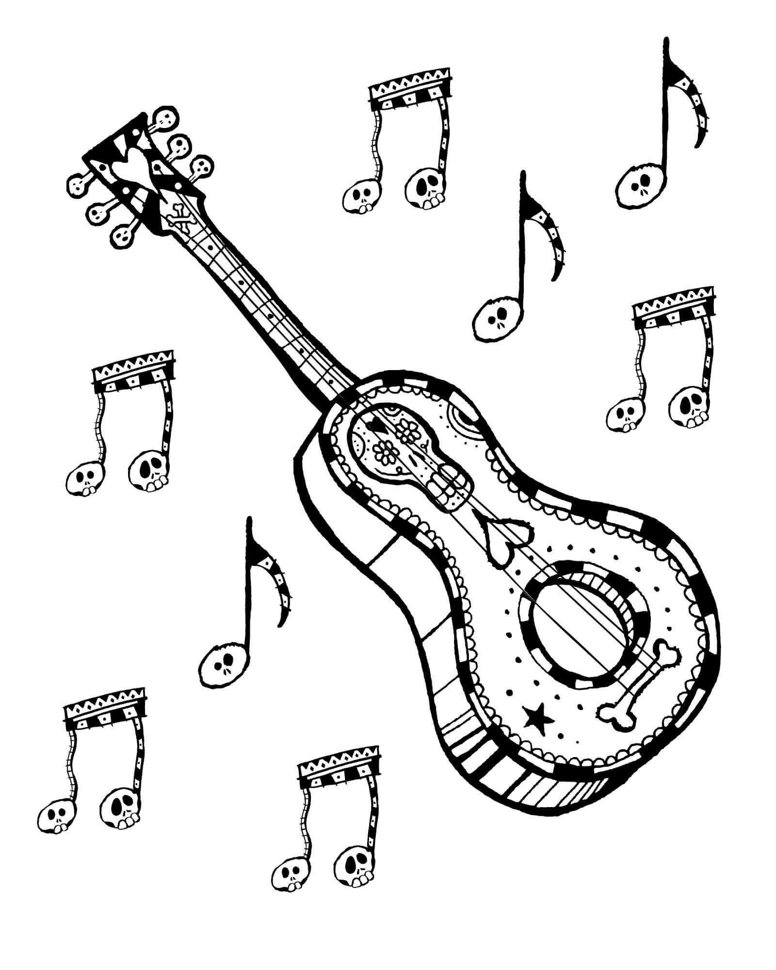Belle Guitare coloring page