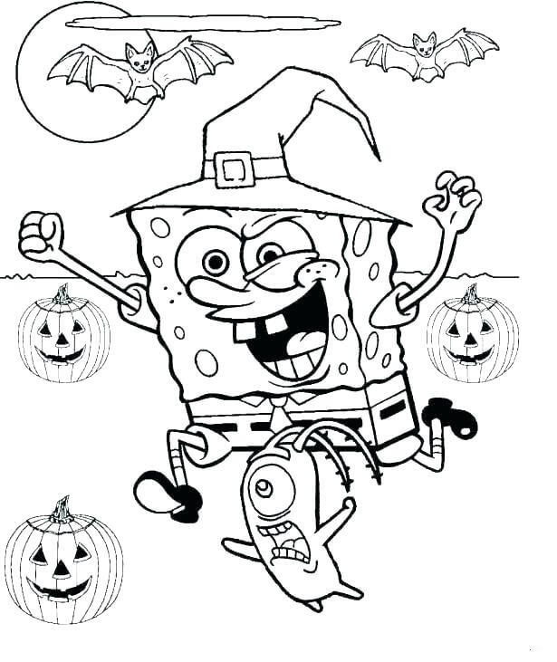 Bob l’éponge à Halloween coloring page