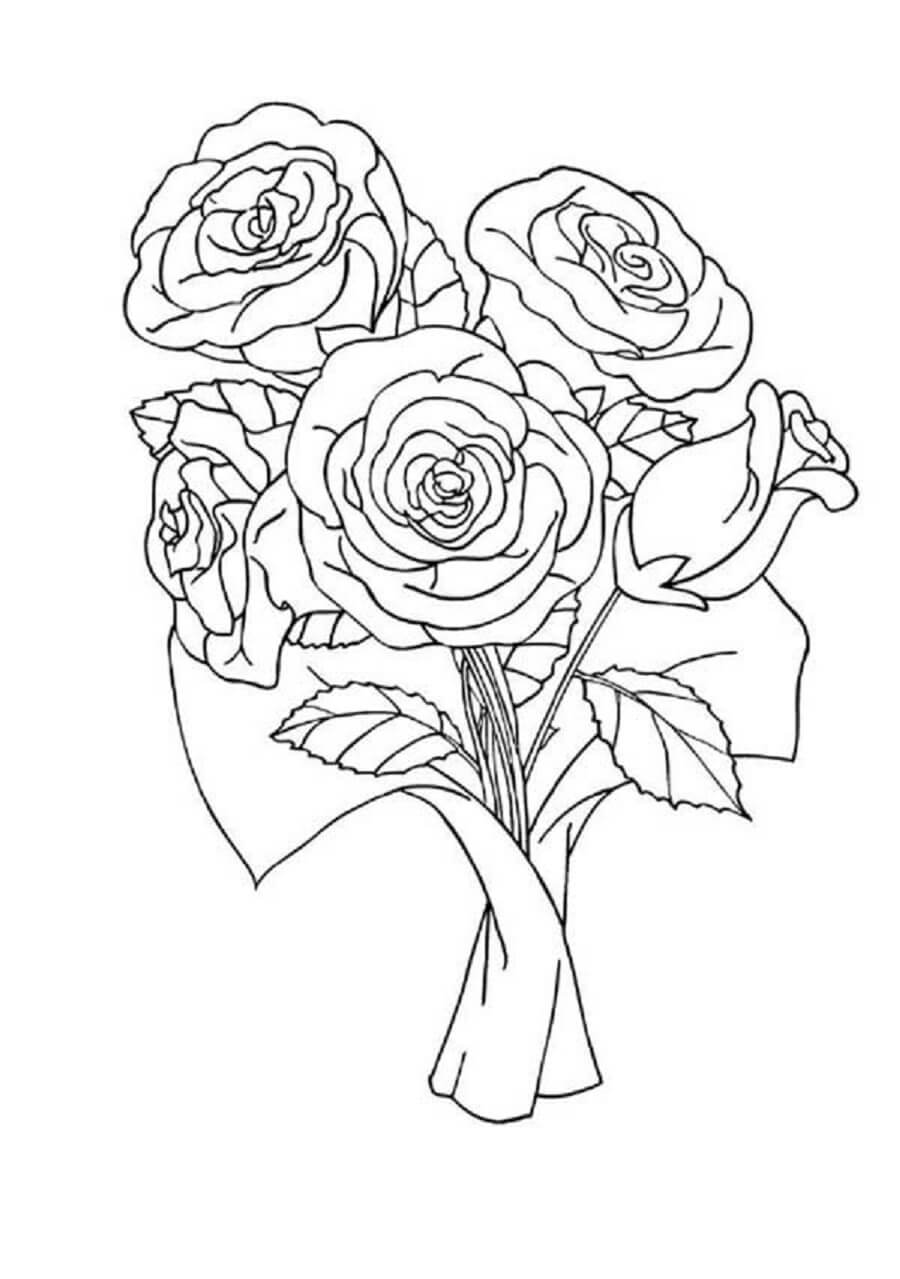 Coloriage Bouquet de Roses