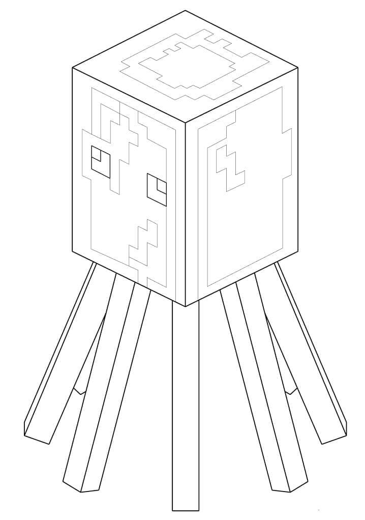 Calamar Minecraft coloring page