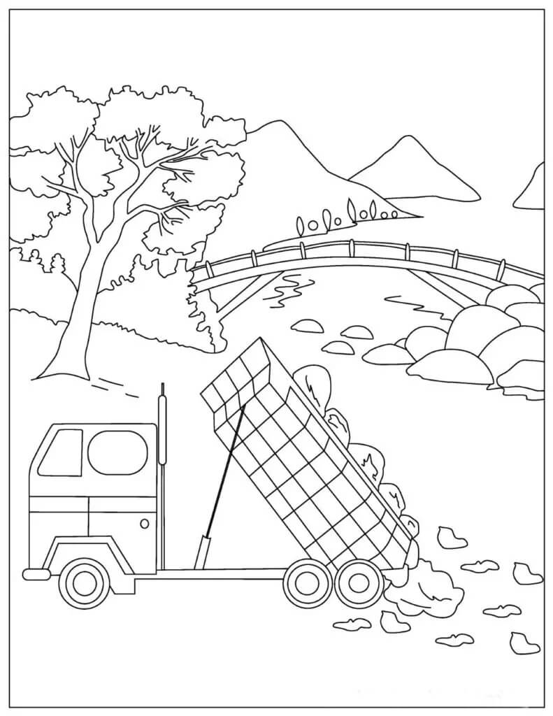 Coloriage Camion Benne 1