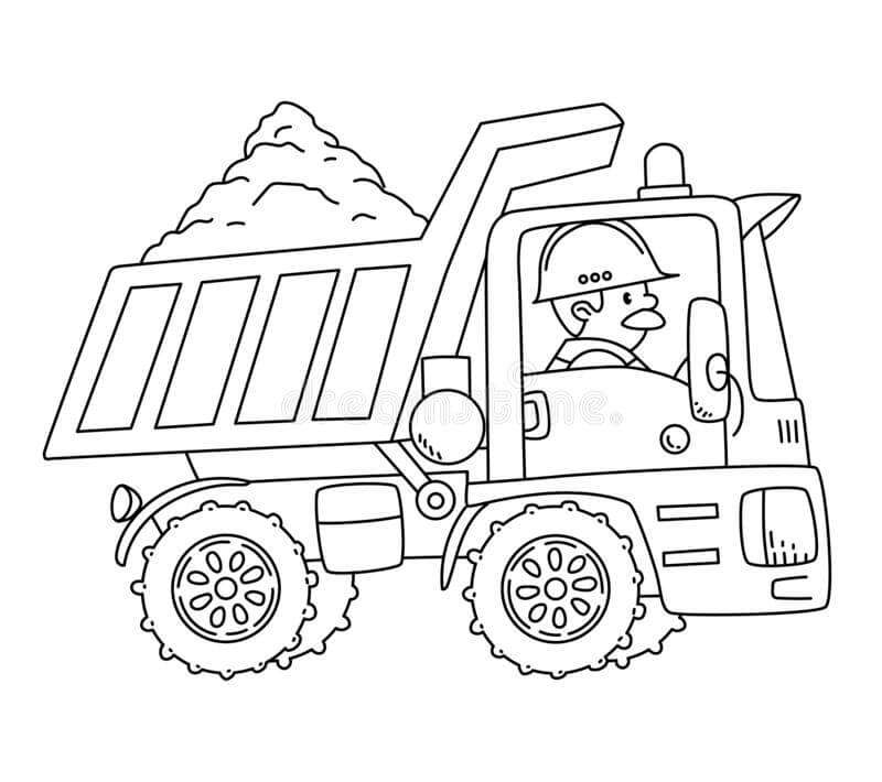 Camion Benne 3 coloring page