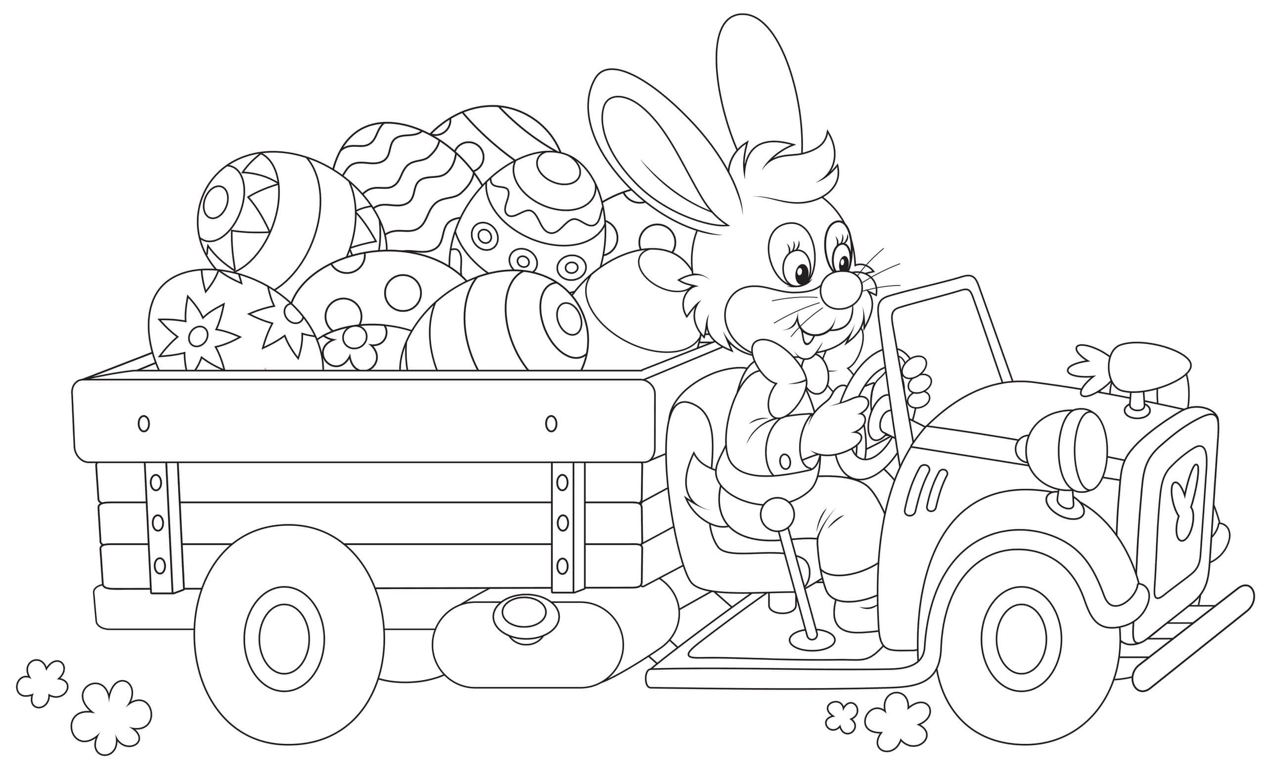 Camion de Pâques coloring page