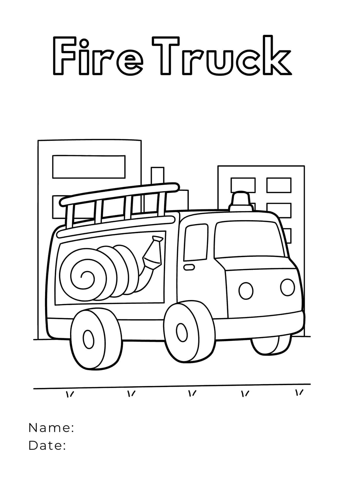 Camion de Pompier 3 coloring page