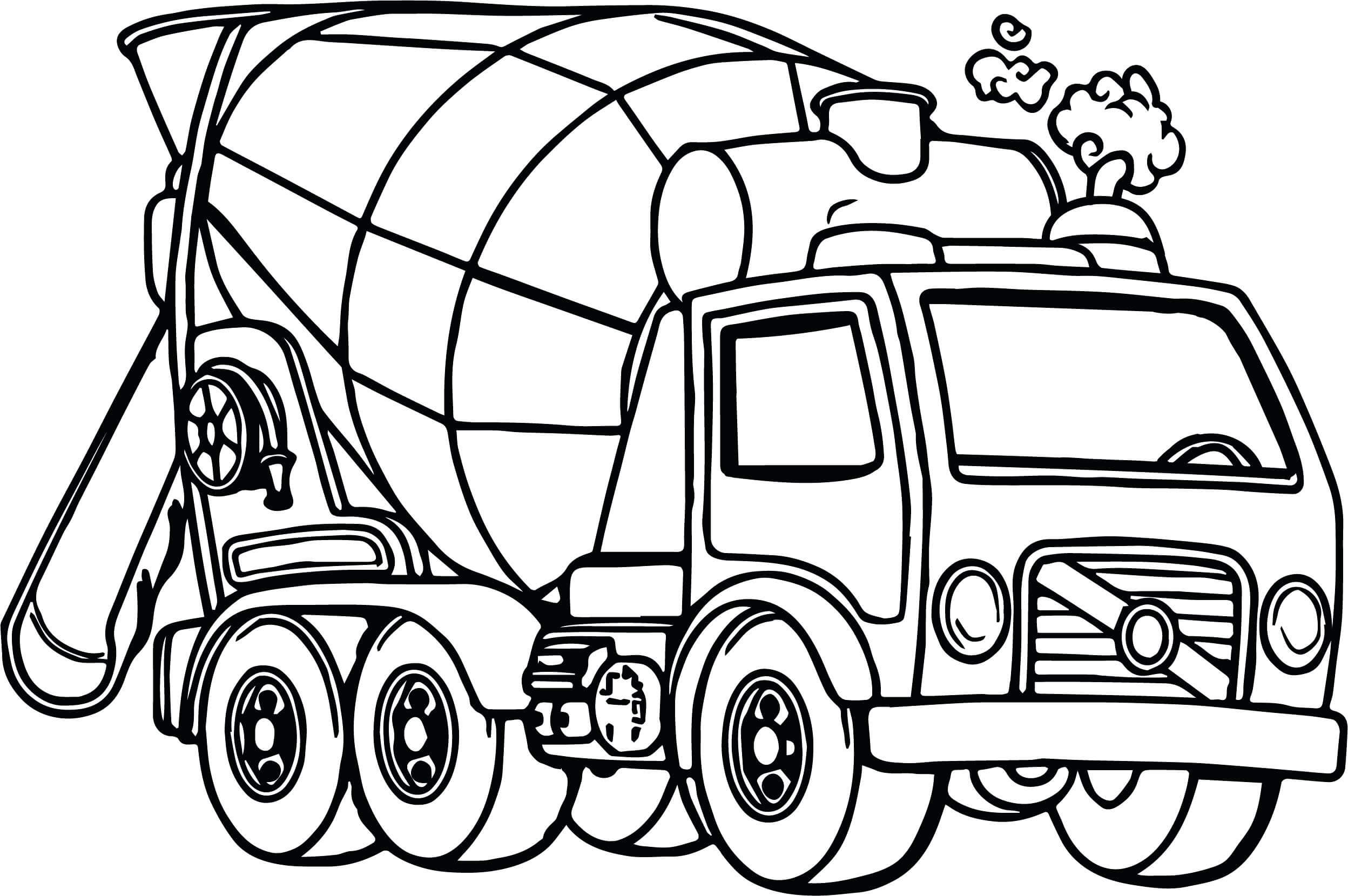 Coloriage Camion Malaxeur