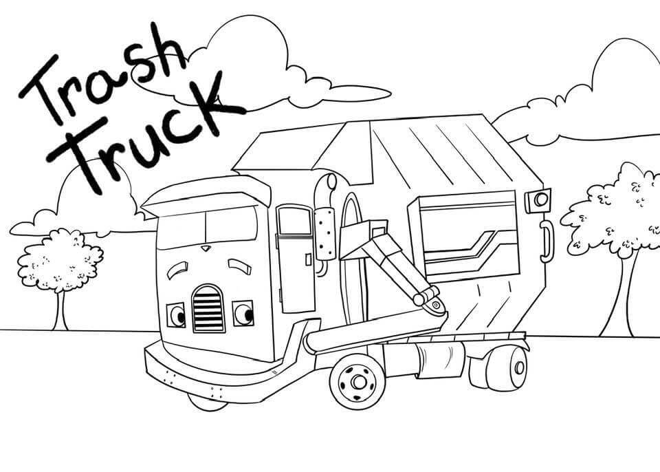 Camion Poubelle Gratuit Pour les Enfants coloring page