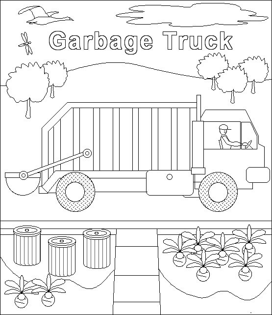 Camion Poubelle coloring page
