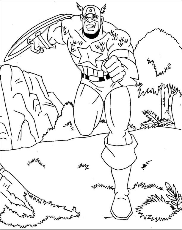 Captain America 2 coloring page