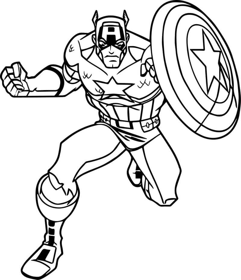 Coloriage Captain America Marvel