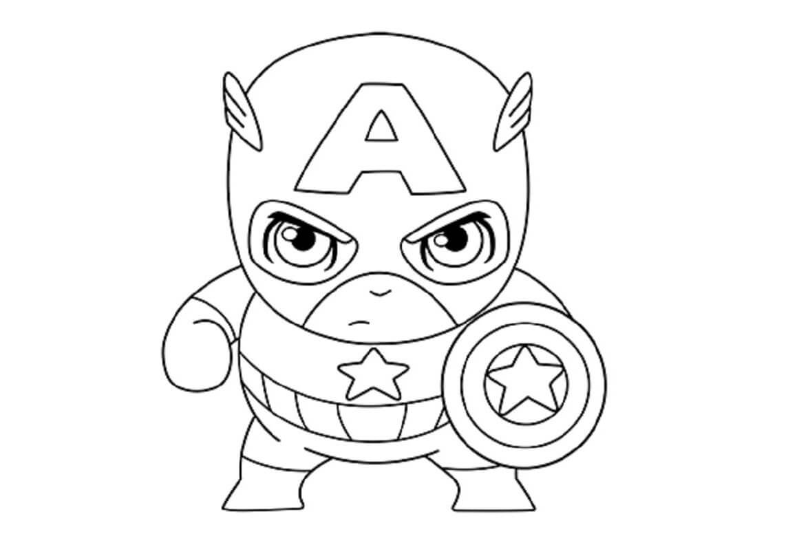 Captain America Mignon coloring page