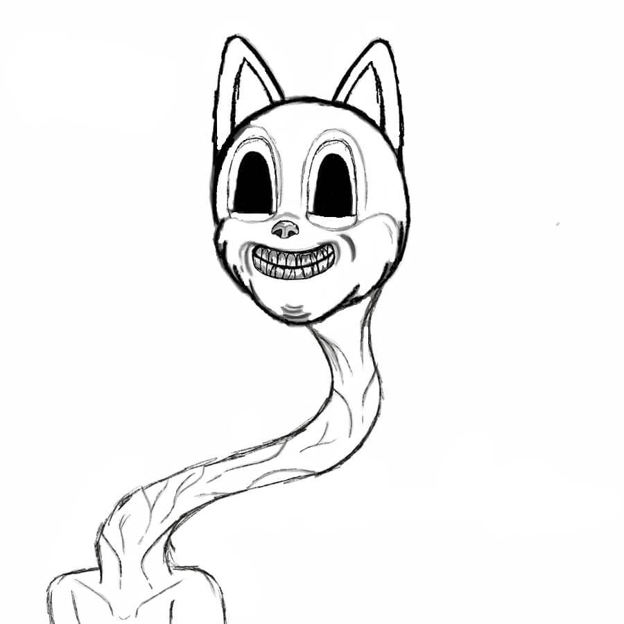 Cartoon Cat à Halloween coloring page