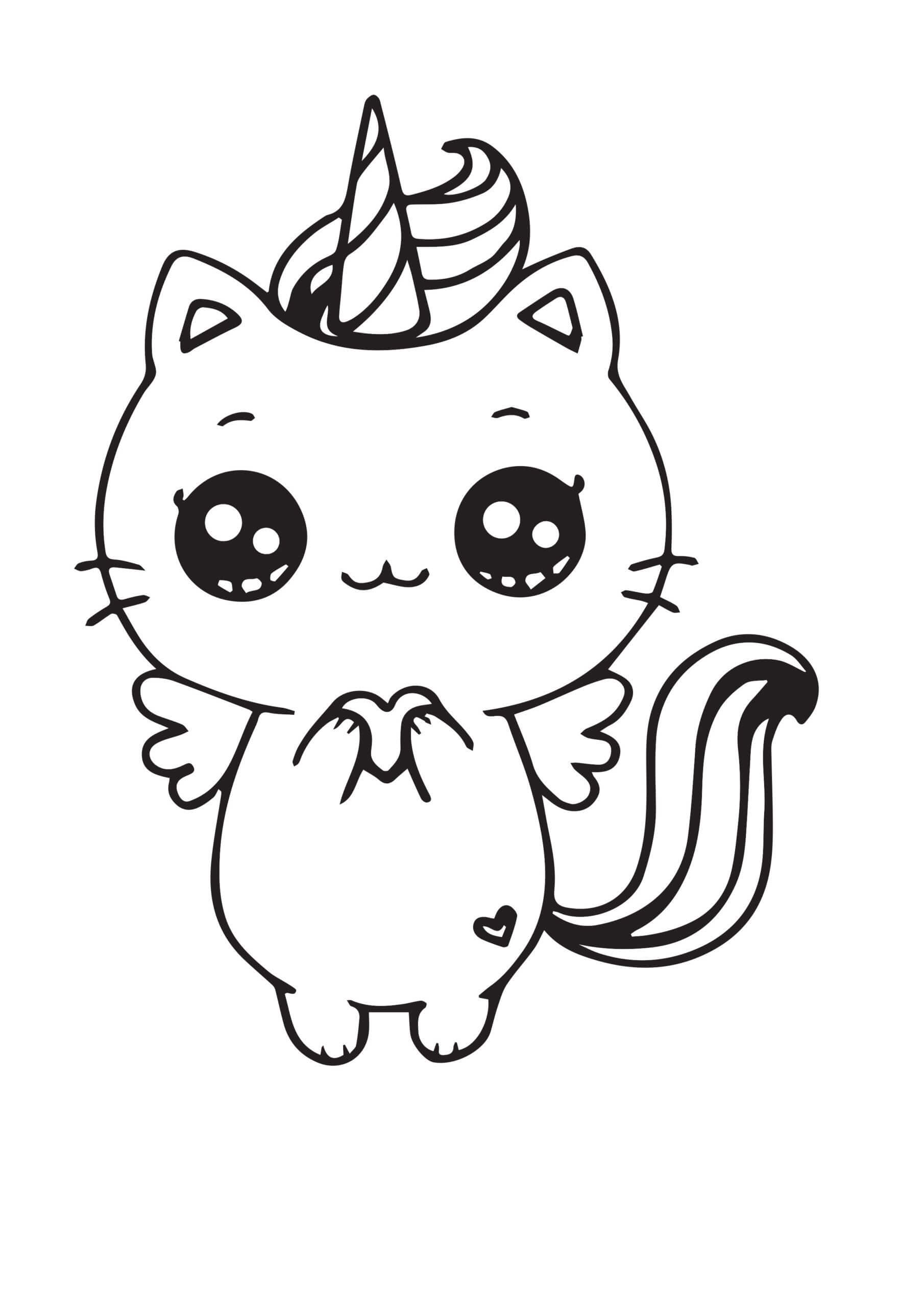 Coloriage Chat Licorne T l charger Et Imprimer Gratuit Sur 