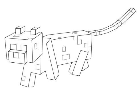 Chat Minecraft coloring page