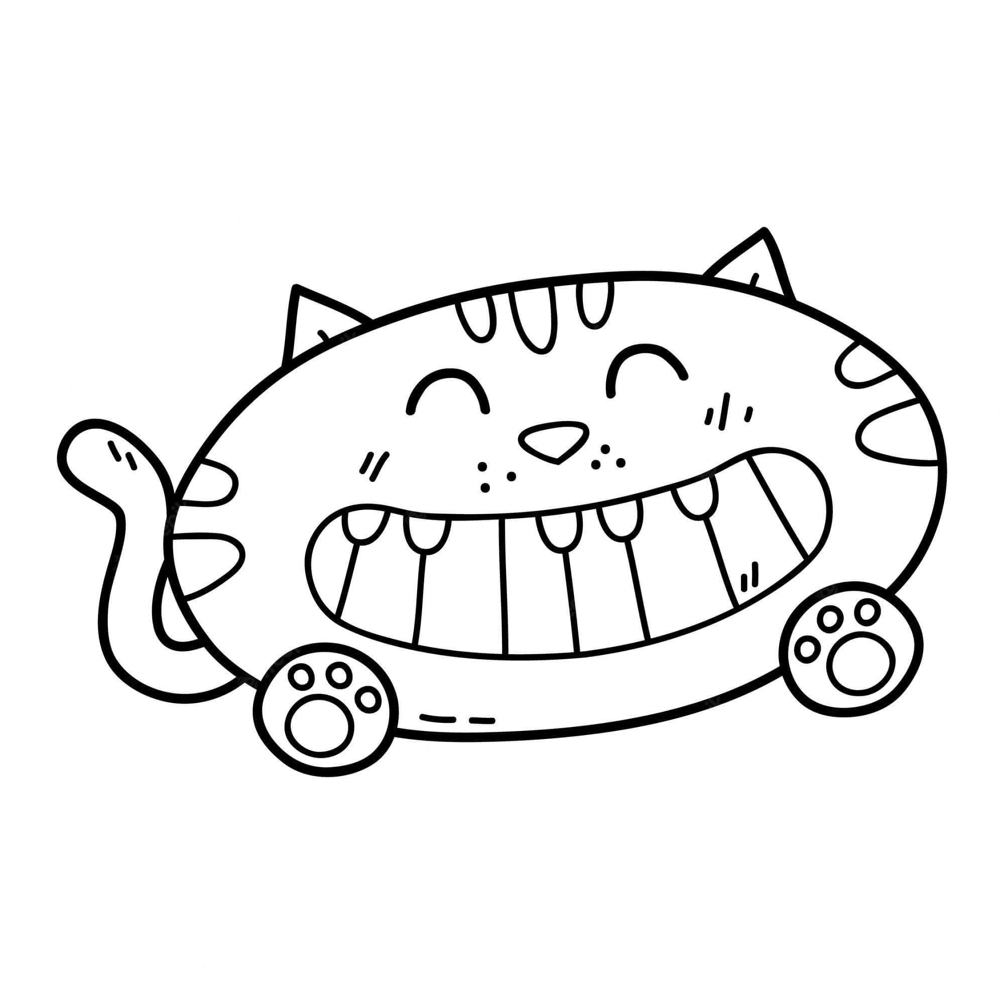 Chat Piano coloring page