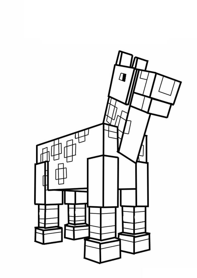 Cheval Minecraft coloring page