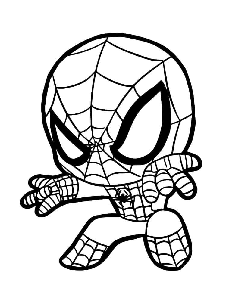 Chibi Spider Man coloring page
