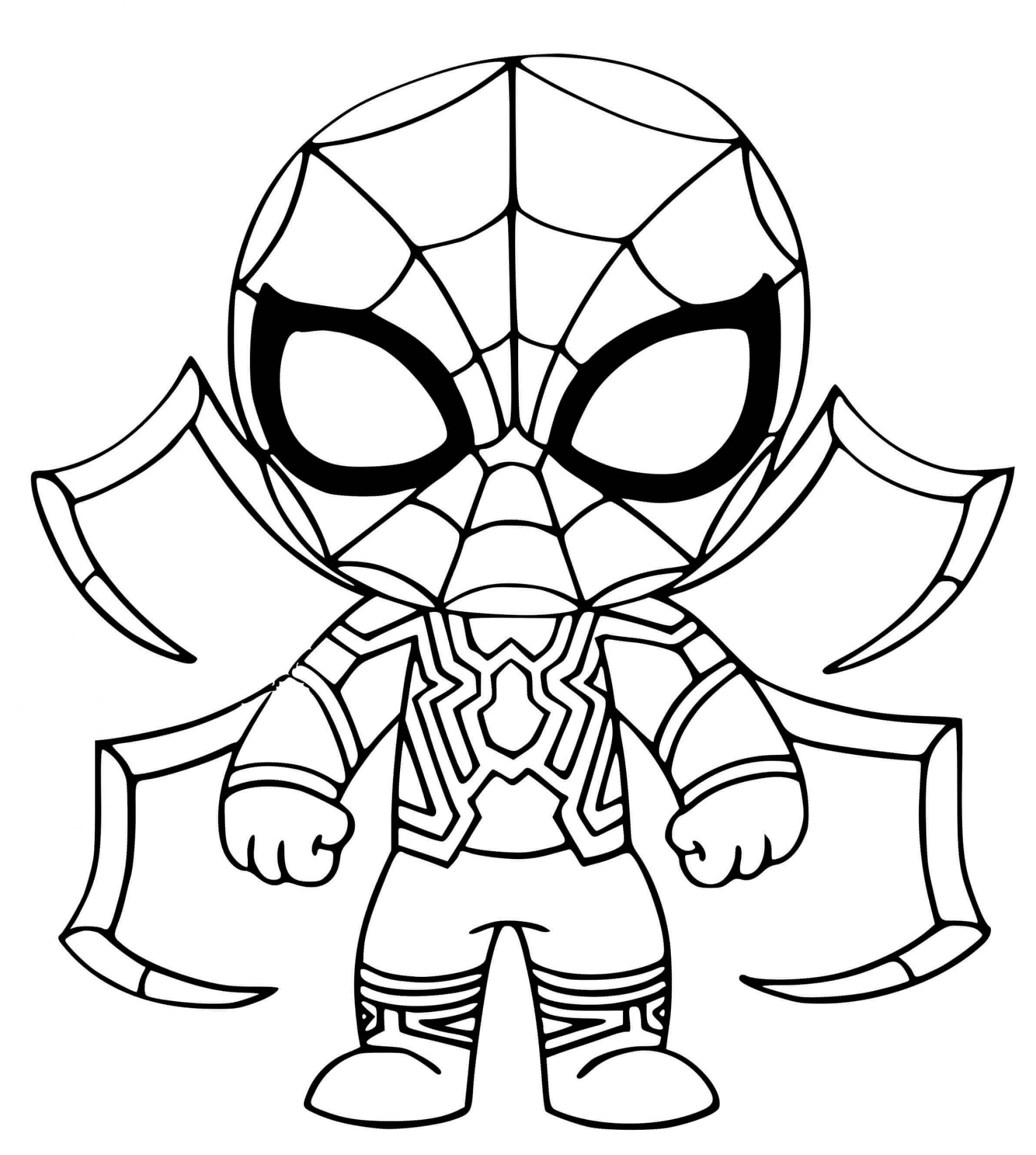 Coloriage Chibi Spiderman de Fer