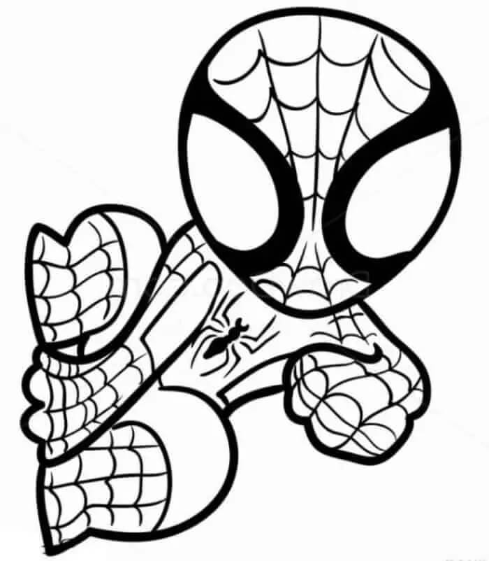 Chibi Spiderman coloring page