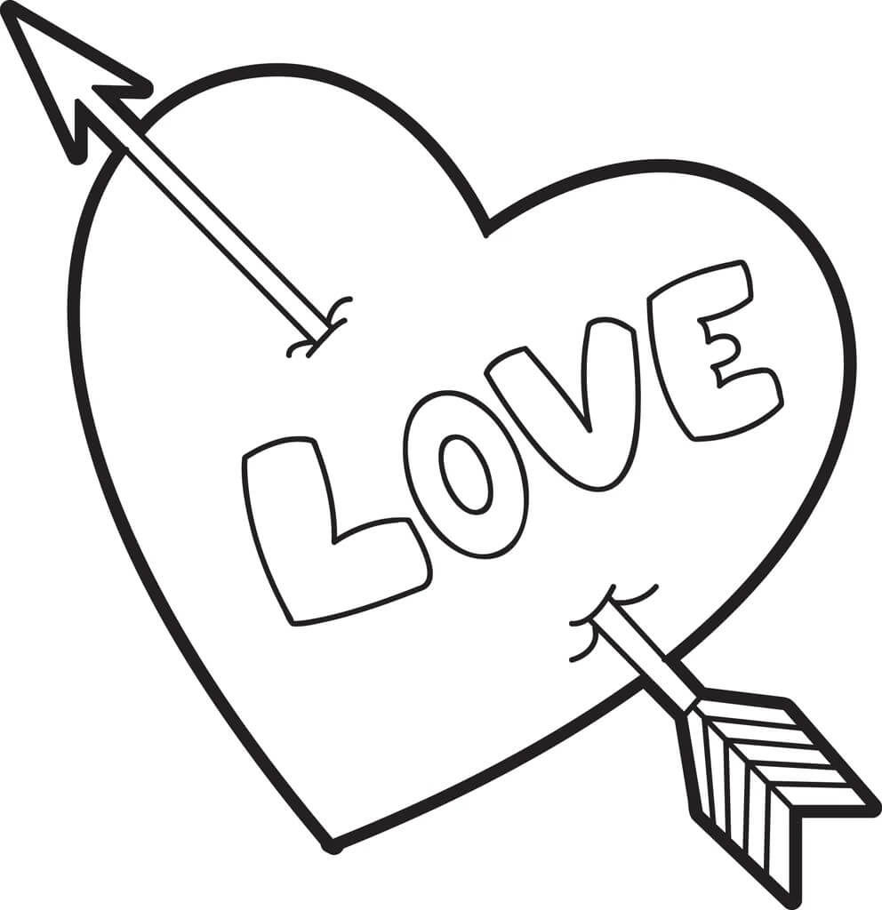 Coeur Saint Valentin coloring page
