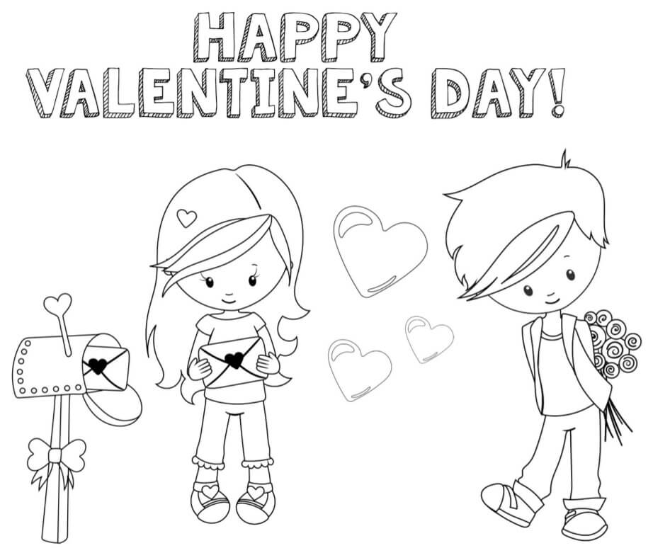 Couple de la Saint-Valentin coloring page