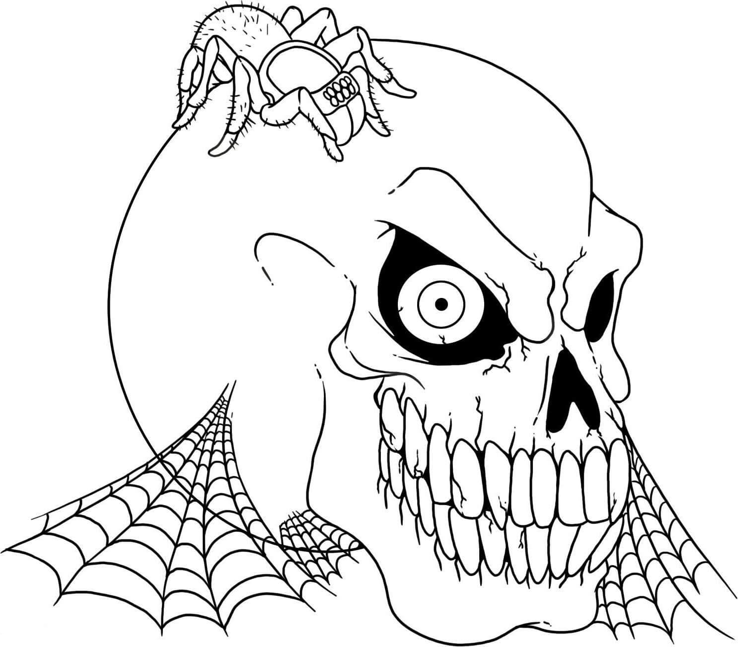 Coloriage Crâne d'Halloween