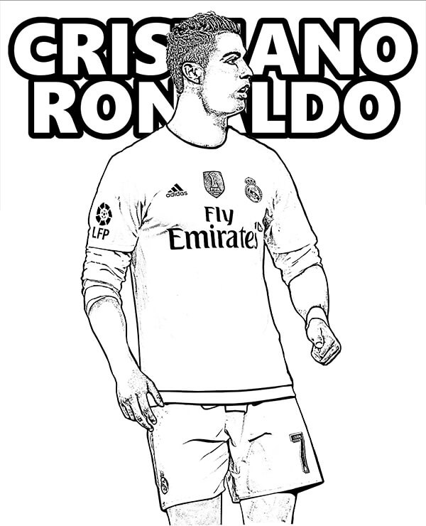 Cristiano Ronaldo 3 coloring page
