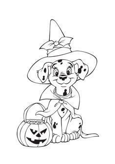 Dalmatien Mignon à Halloween coloring page