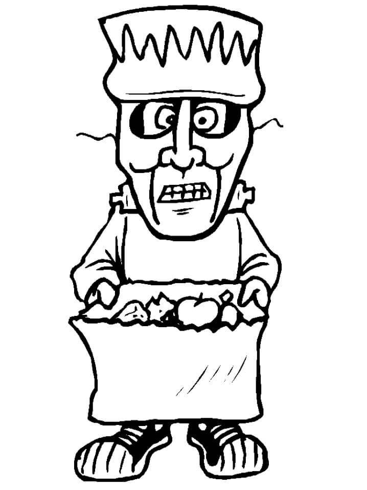 Déguisement de Frankenstein coloring page