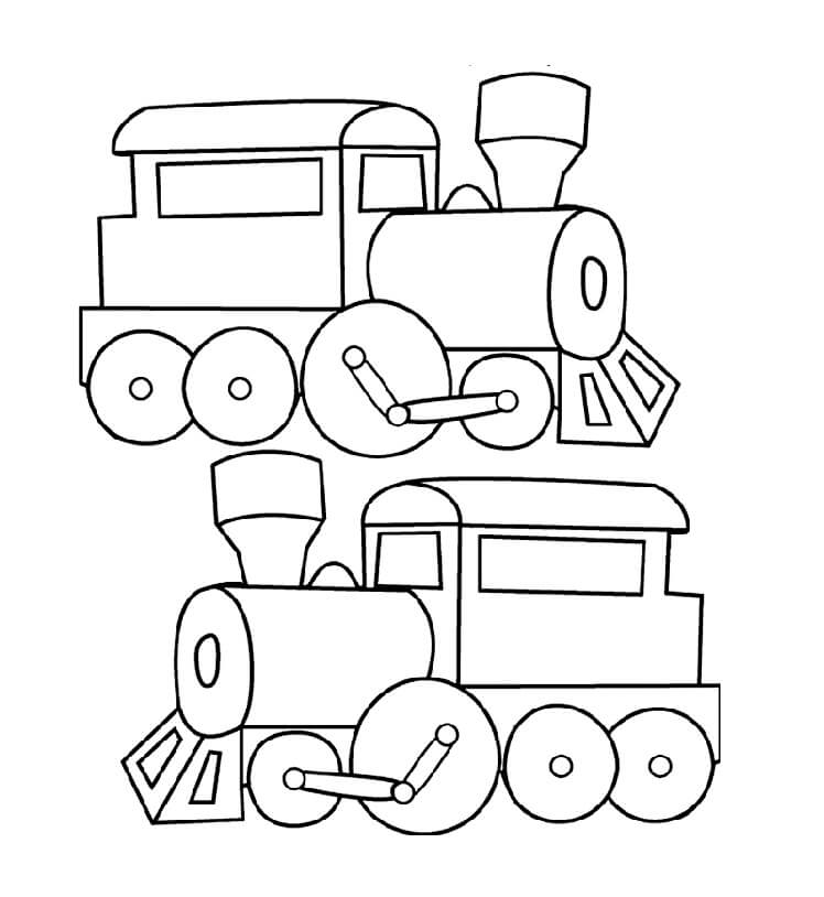 Deux Trains coloring page