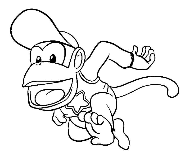 Coloriage Diddy Kong Drôle