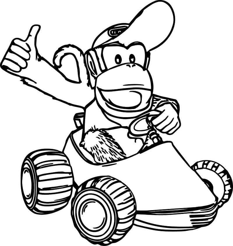 Diddy Kong Kart coloring page