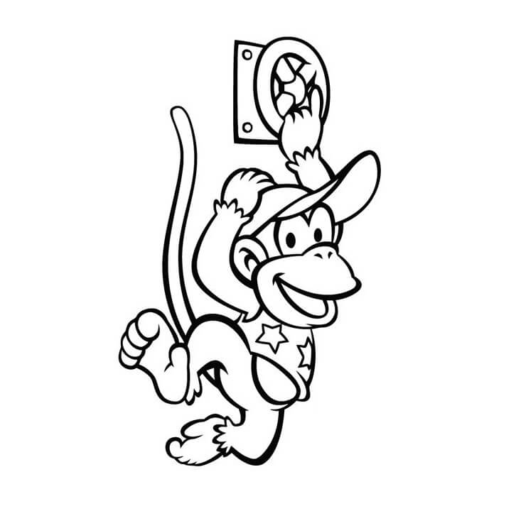 Diddy Kong Mignon coloring page