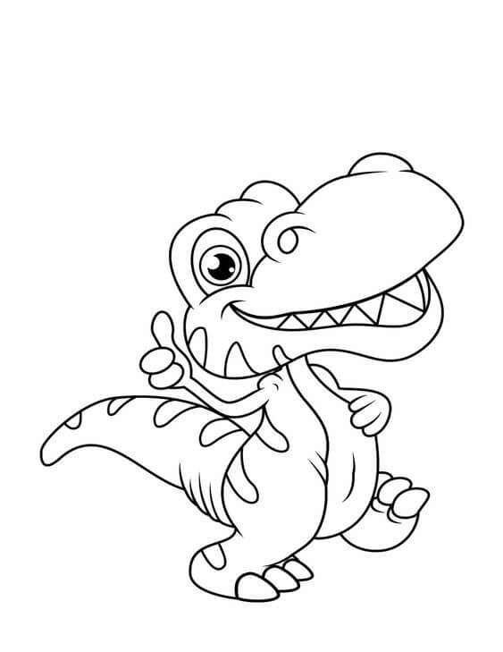 Coloriage Dinosaure Amical