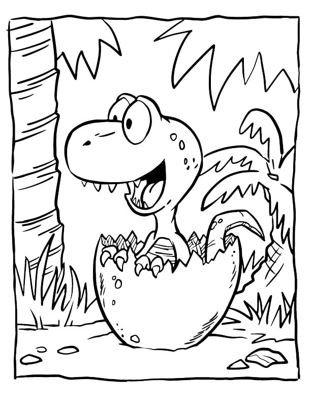 Coloriage Dinosaure Souriant