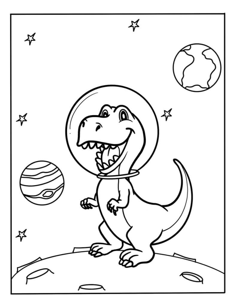 Dinosaure Sur la Lune coloring page